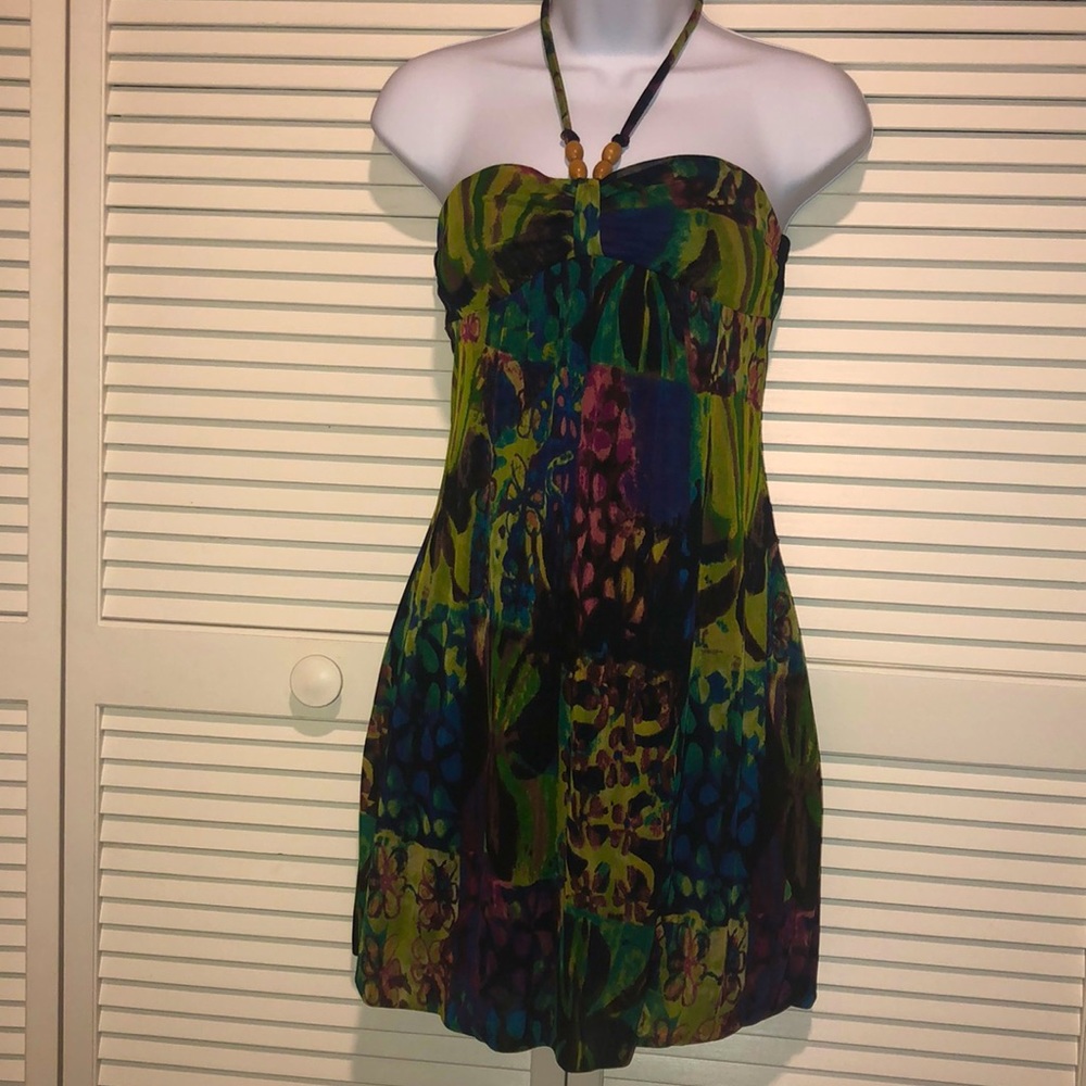 Tropical floral print dress